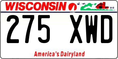 WI license plate 275XWD