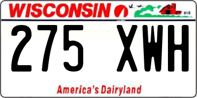 WI license plate 275XWH