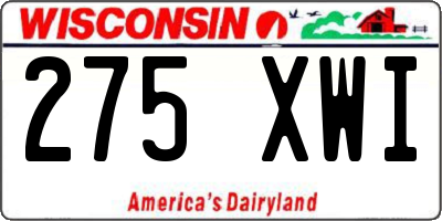 WI license plate 275XWI