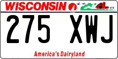 WI license plate 275XWJ
