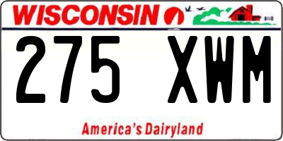 WI license plate 275XWM