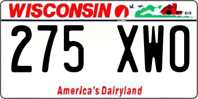 WI license plate 275XWO