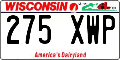 WI license plate 275XWP