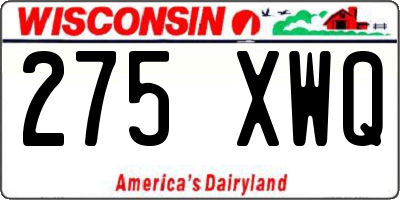WI license plate 275XWQ