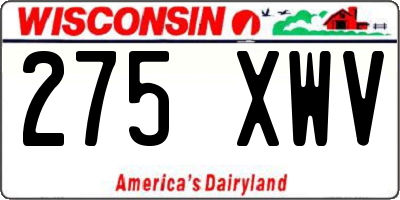 WI license plate 275XWV