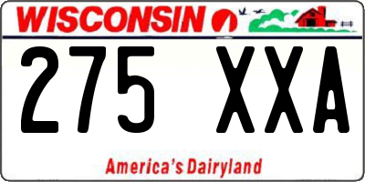 WI license plate 275XXA