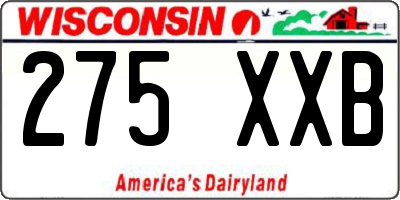 WI license plate 275XXB