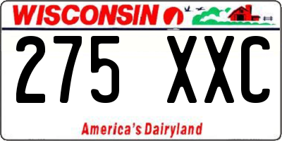 WI license plate 275XXC