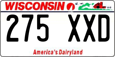 WI license plate 275XXD