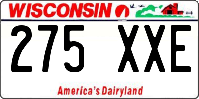 WI license plate 275XXE
