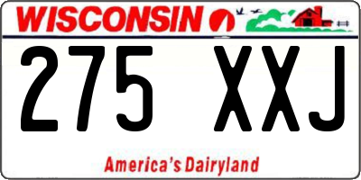 WI license plate 275XXJ