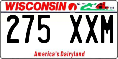 WI license plate 275XXM
