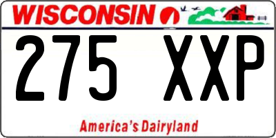 WI license plate 275XXP
