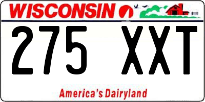 WI license plate 275XXT