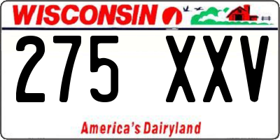 WI license plate 275XXV