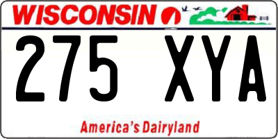 WI license plate 275XYA