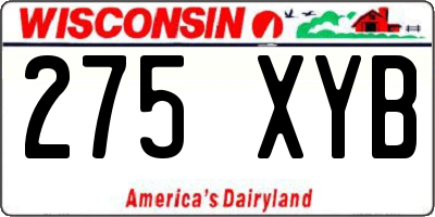 WI license plate 275XYB