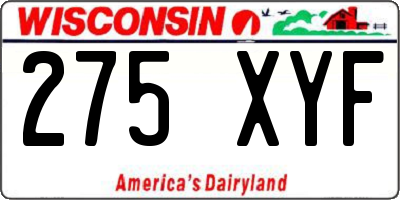 WI license plate 275XYF