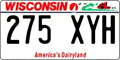 WI license plate 275XYH
