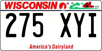 WI license plate 275XYI