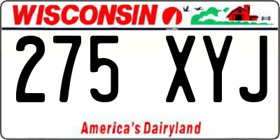 WI license plate 275XYJ