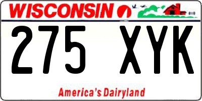 WI license plate 275XYK
