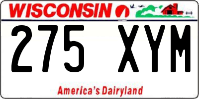 WI license plate 275XYM