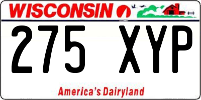 WI license plate 275XYP
