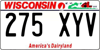 WI license plate 275XYV