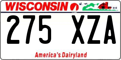 WI license plate 275XZA