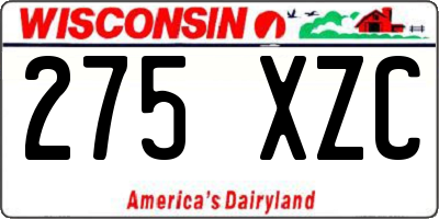 WI license plate 275XZC