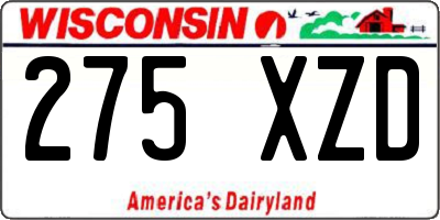 WI license plate 275XZD