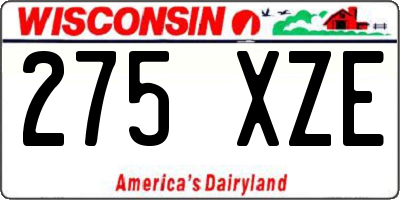 WI license plate 275XZE