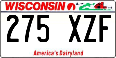 WI license plate 275XZF