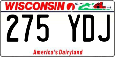 WI license plate 275YDJ
