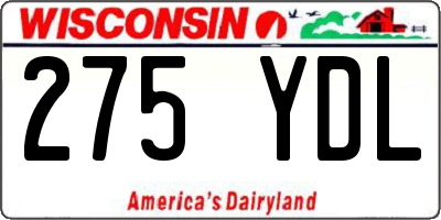 WI license plate 275YDL