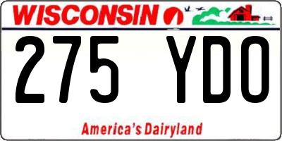 WI license plate 275YDO