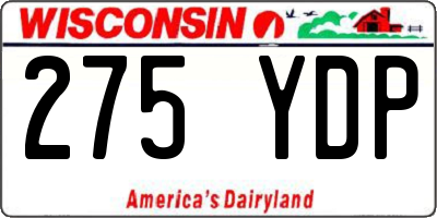 WI license plate 275YDP