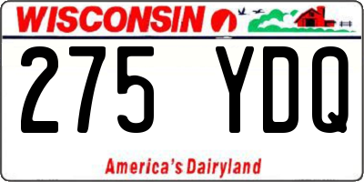WI license plate 275YDQ