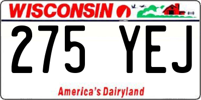 WI license plate 275YEJ