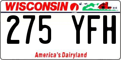 WI license plate 275YFH