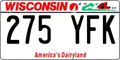 WI license plate 275YFK