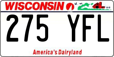 WI license plate 275YFL