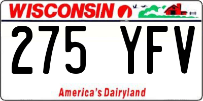 WI license plate 275YFV