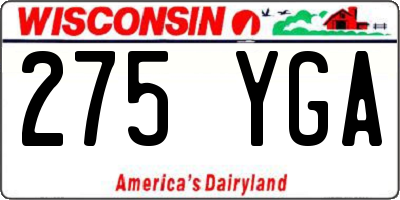 WI license plate 275YGA