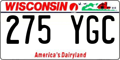 WI license plate 275YGC