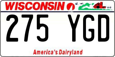 WI license plate 275YGD