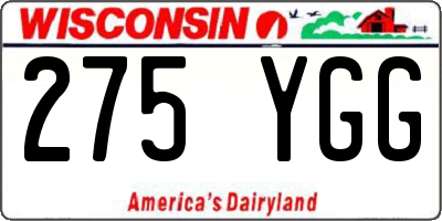 WI license plate 275YGG