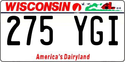 WI license plate 275YGI