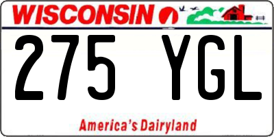 WI license plate 275YGL